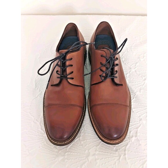 Vince Camuto Men\'s Brown Leather Cap Toe Oxford Dress Shoes Lace-Up 10M main image 9